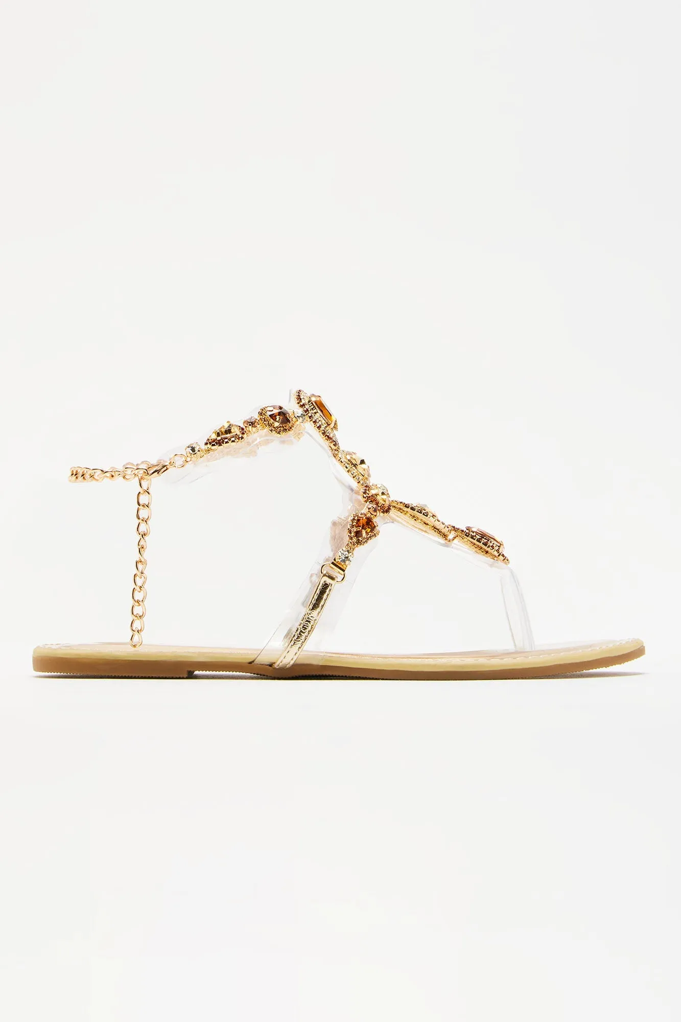 Amozae-Aislinn Embellished Strappy Sandals - Gold