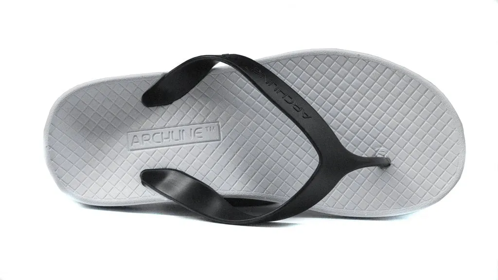 Archline Kids Orthotic Thongs – White/Black