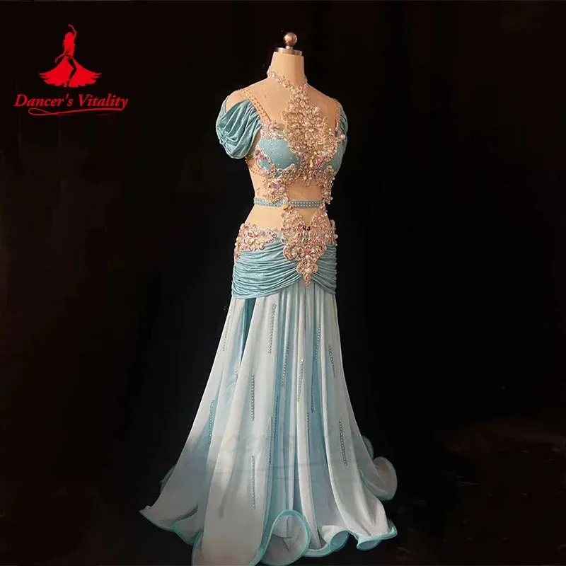 Belly Dance Competition Costume Set for Women Customsized Senior AB Stones Performance Professional Costume Bellydance Outfit