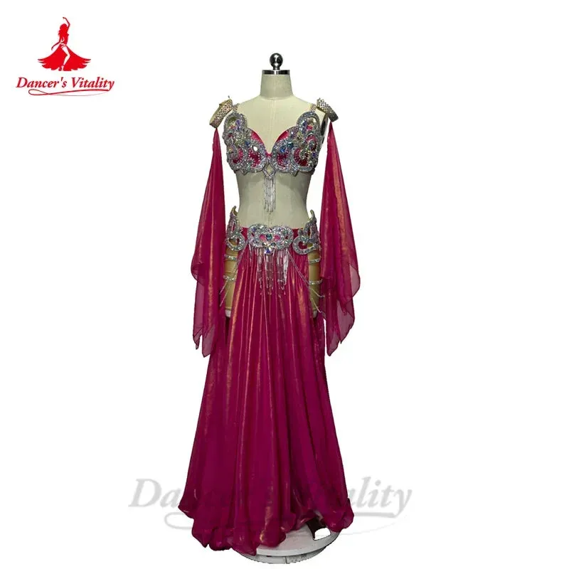 Belly Dance Performance Costume Set for Women Custom Senior Bra Top split Long Skirt 2pcs Adult Child Belly Dancing Outfit