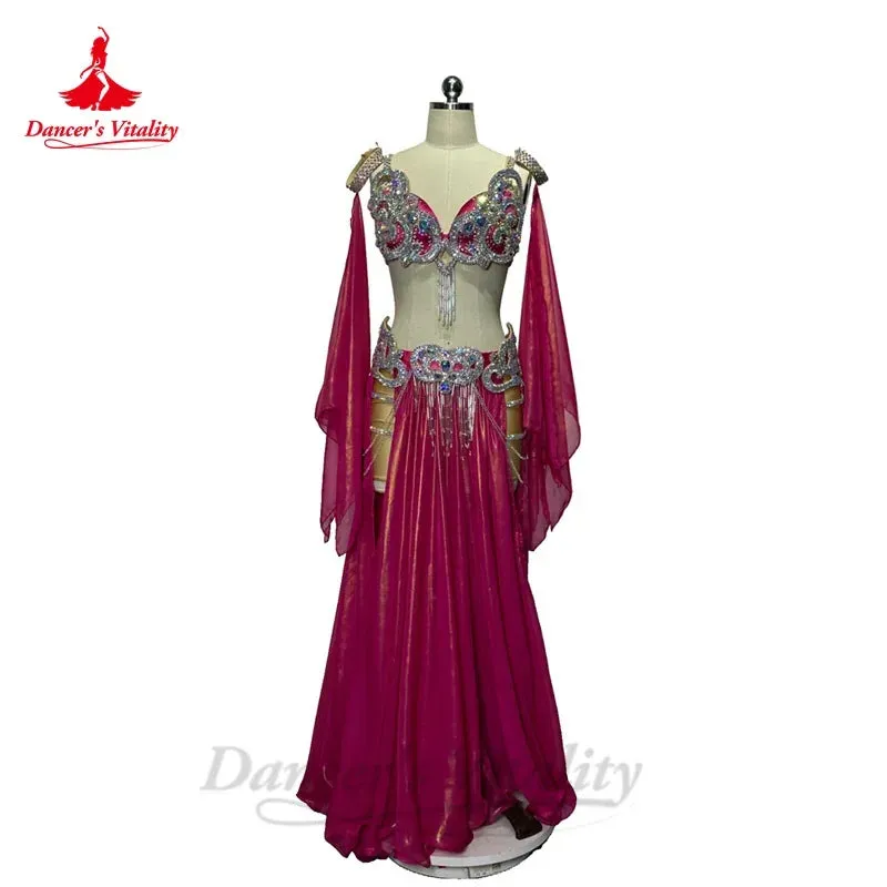 Belly Dance Performance Costume Set for Women Custom Senior Bra Top split Long Skirt 2pcs Adult Child Belly Dancing Outfit