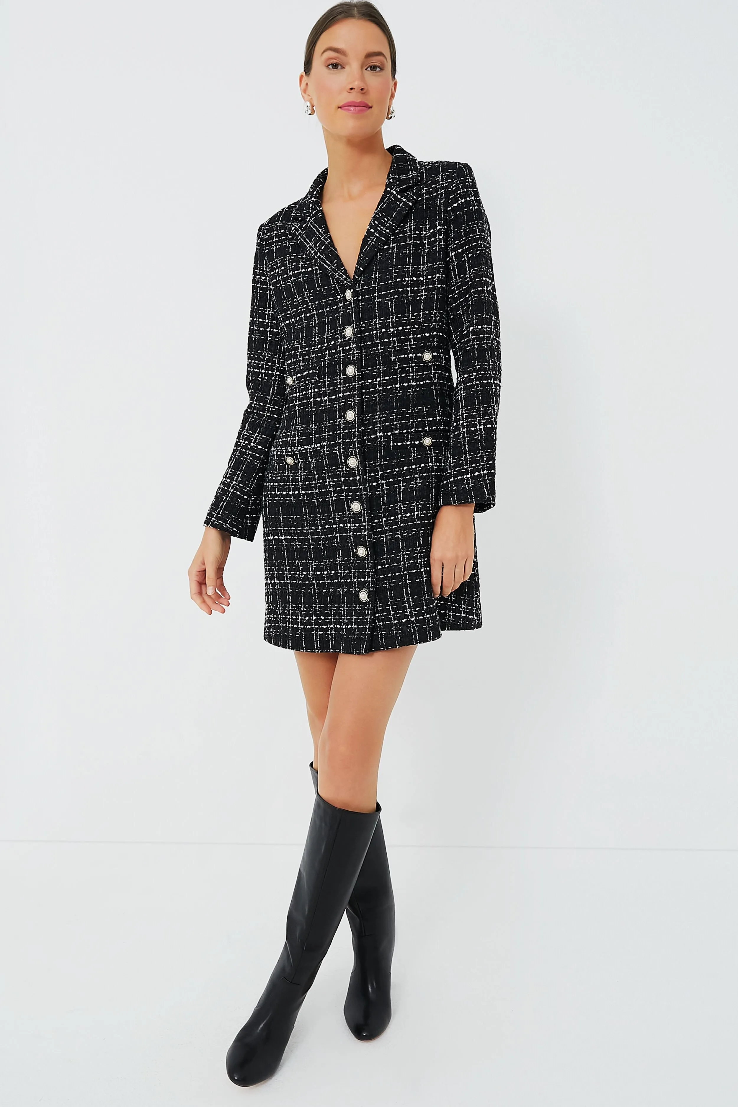 Black Tweed Stacie Dress