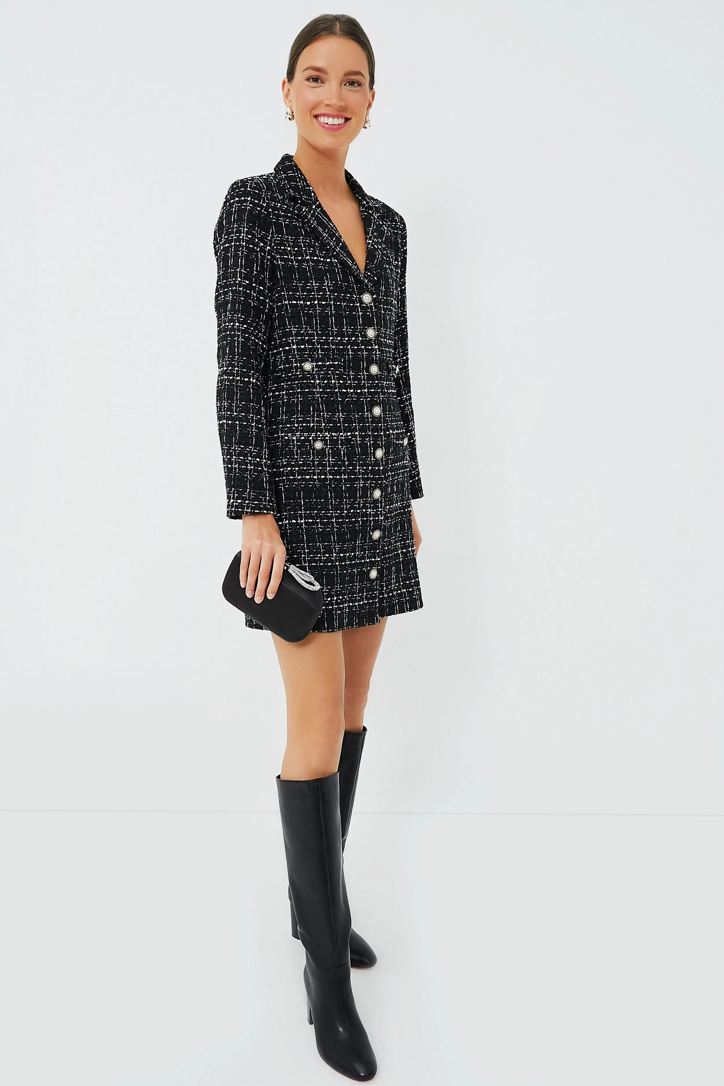 Black Tweed Stacie Dress