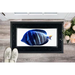 Blue Striped Fish Sublimation Heavy Duty Door Mat