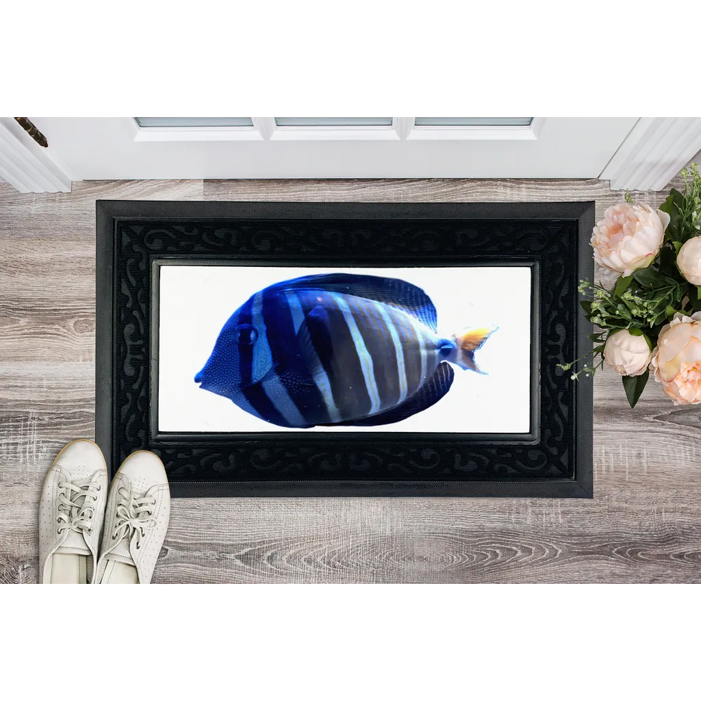 Blue Striped Fish Sublimation Heavy Duty Door Mat