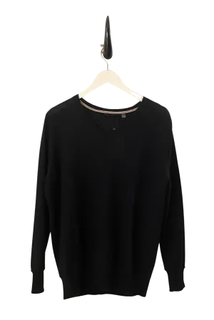 Brazeau Tricot Black Sheer V Sweater