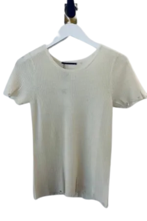 Brazeau Tricot Creme Cashmere Short Sleeve Kyoto T Shirt