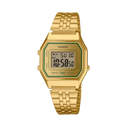 Casio Vintage Women's Watch Analog Digital Dial with Gold Stainless Steel Band, LA680WEGV-9ADF