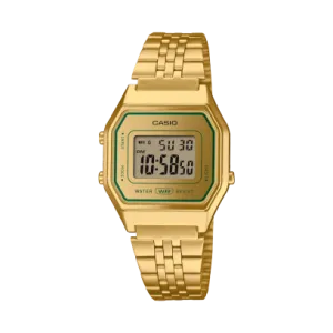 Casio Vintage Women's Watch Analog Digital Dial with Gold Stainless Steel Band, LA680WEGV-9ADF