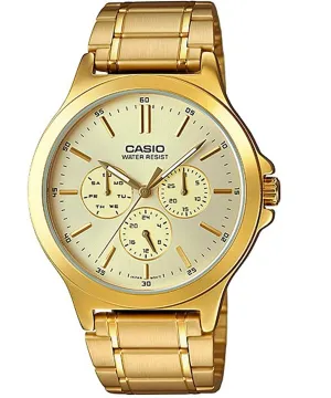 Casio Women's Watch Analog, Gold Dial Gold Stainless Steel Strap, LTP-V300G-9AUDF