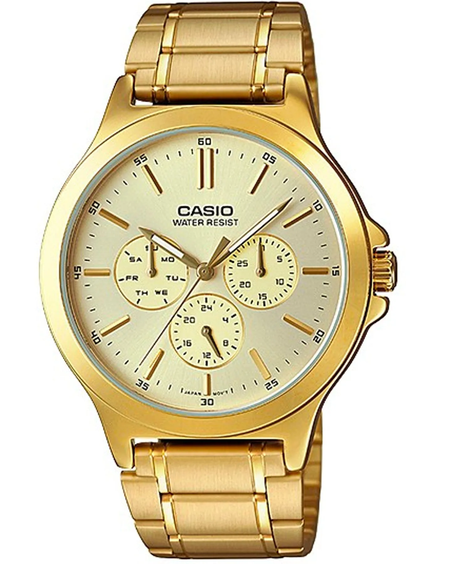 Casio Women's Watch Analog, Gold Dial Gold Stainless Steel Strap, LTP-V300G-9AUDF