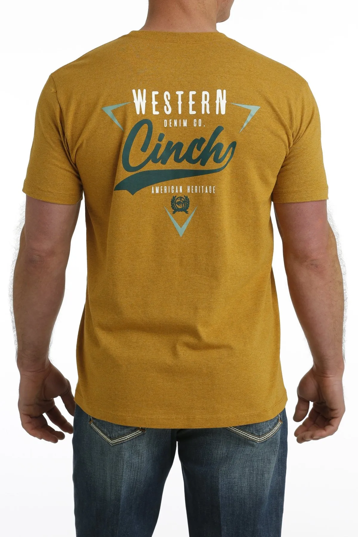 Cinch Mens Western Denim Co Cinch Tee - Gold - MTT1690607