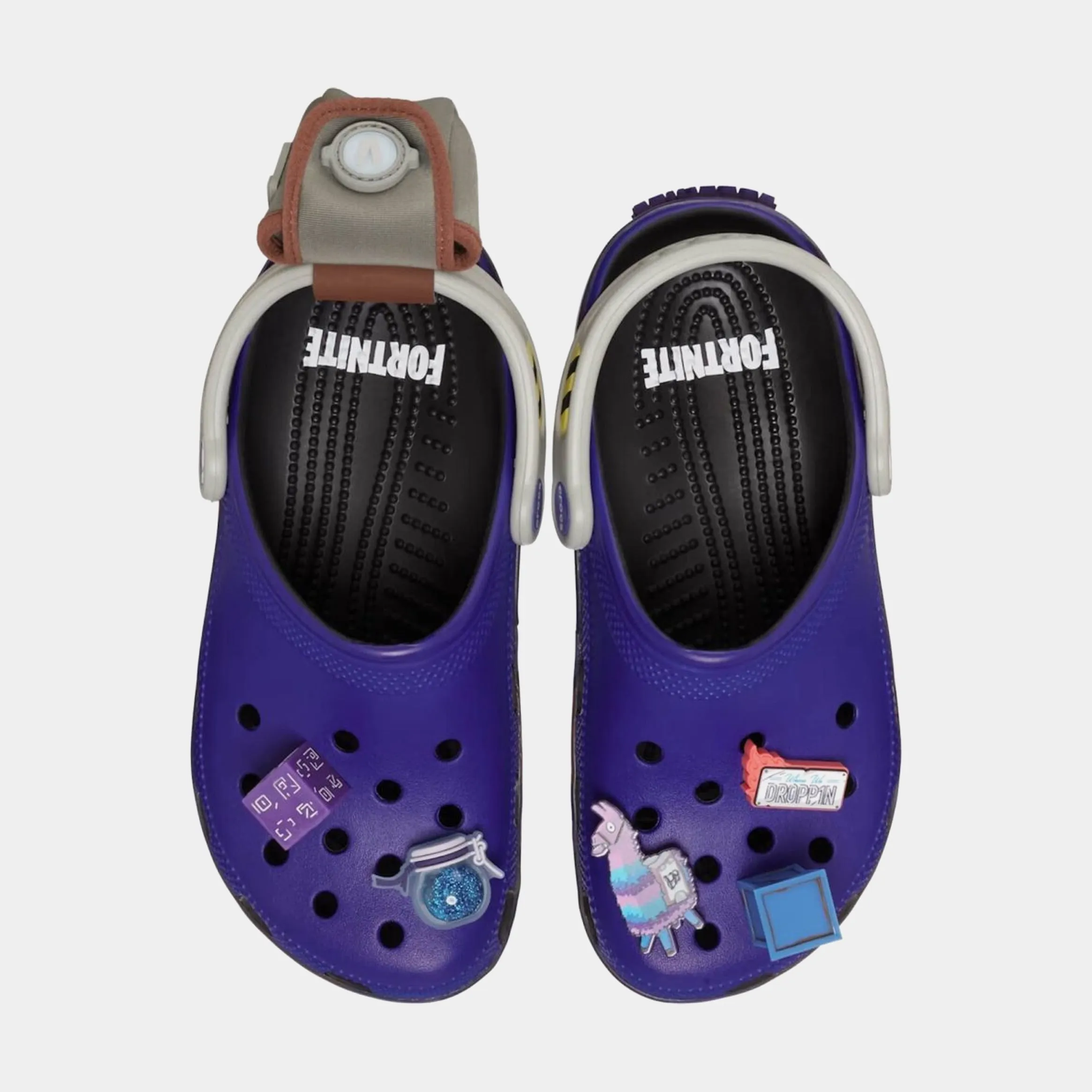 Classic Clog Fortnite Battle Bus Mens Sandals (Purple/Grey)