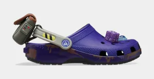 Classic Clog Fortnite Battle Bus Mens Sandals (Purple/Grey)