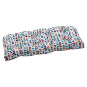 Color Tabs Primaries Wicker Loveseat Cushion