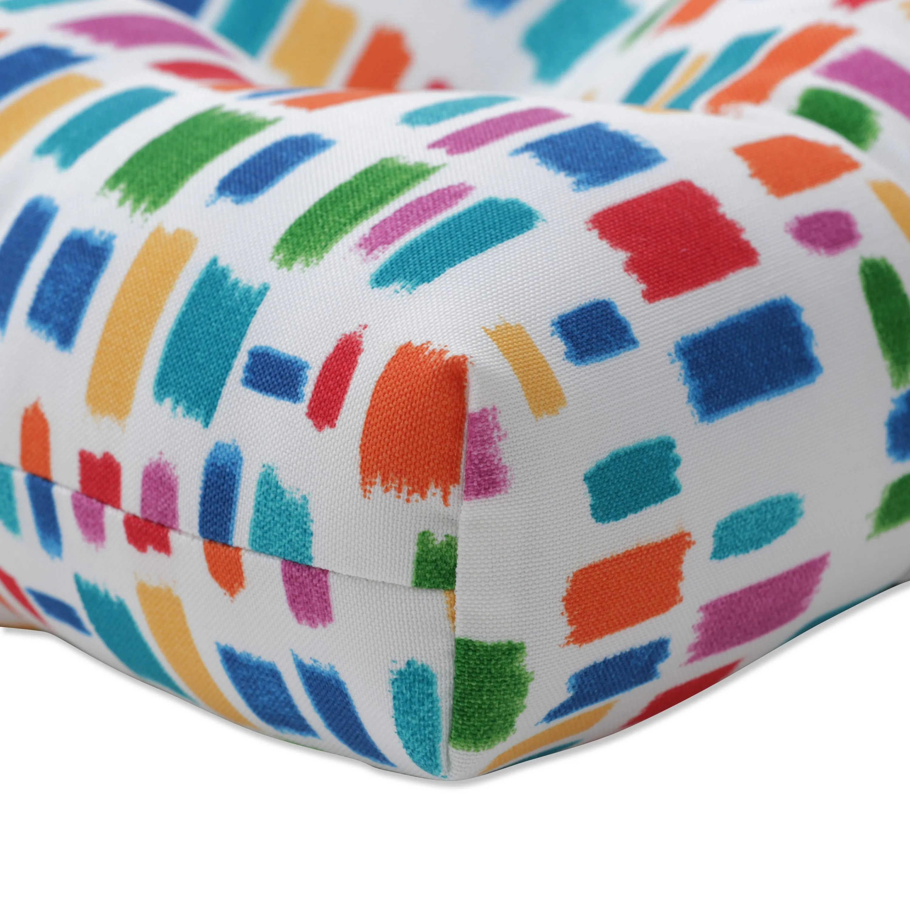 Color Tabs Primaries Wicker Loveseat Cushion