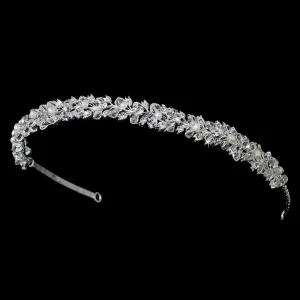 Couture Swarovski Crystal & White Freshwater Pearl Wedding Tiara