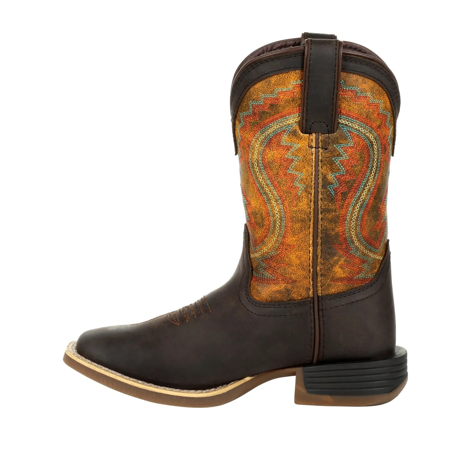 Durango Youth Dark Bay/Burnt Orange Leather Lil Rebel Pro Cowboy Boots