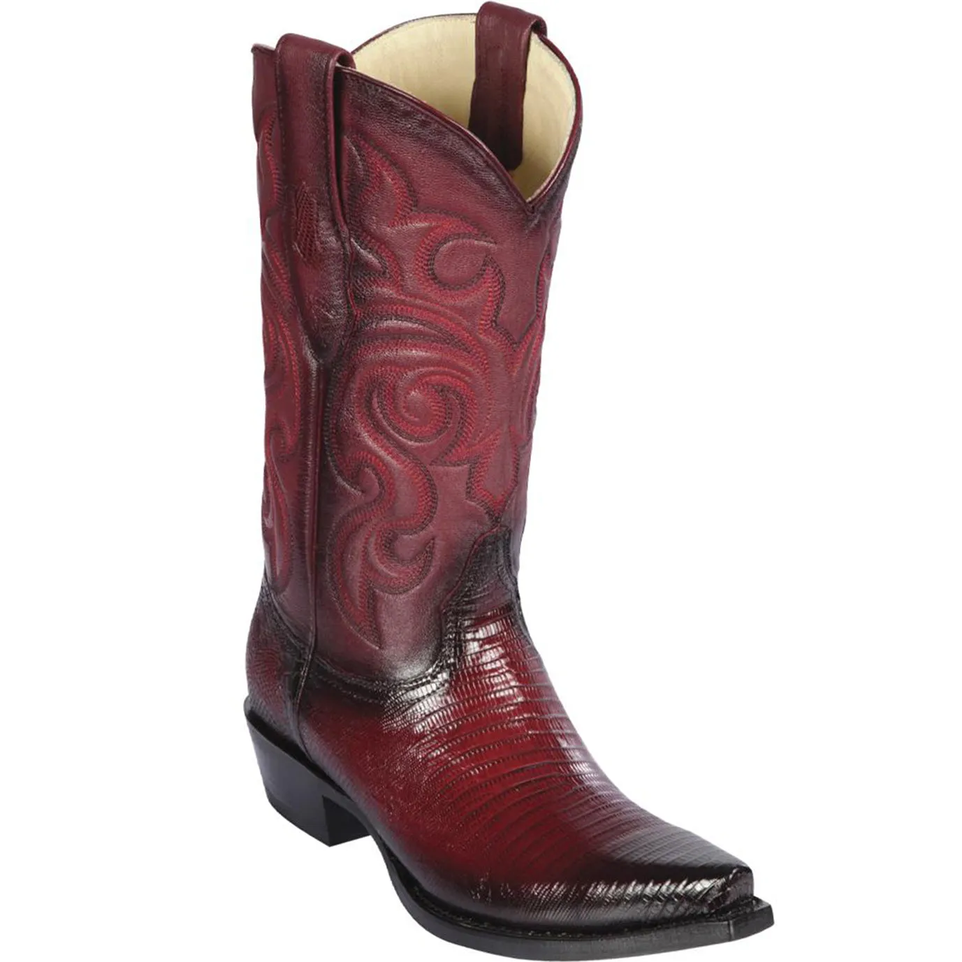 Faded Burgundy Lizard Cowboy Boots