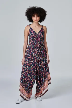 Floral Sleeveless Flared Jumpsuit