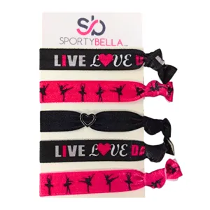 Girls Live Love Dance Hair Ties Set