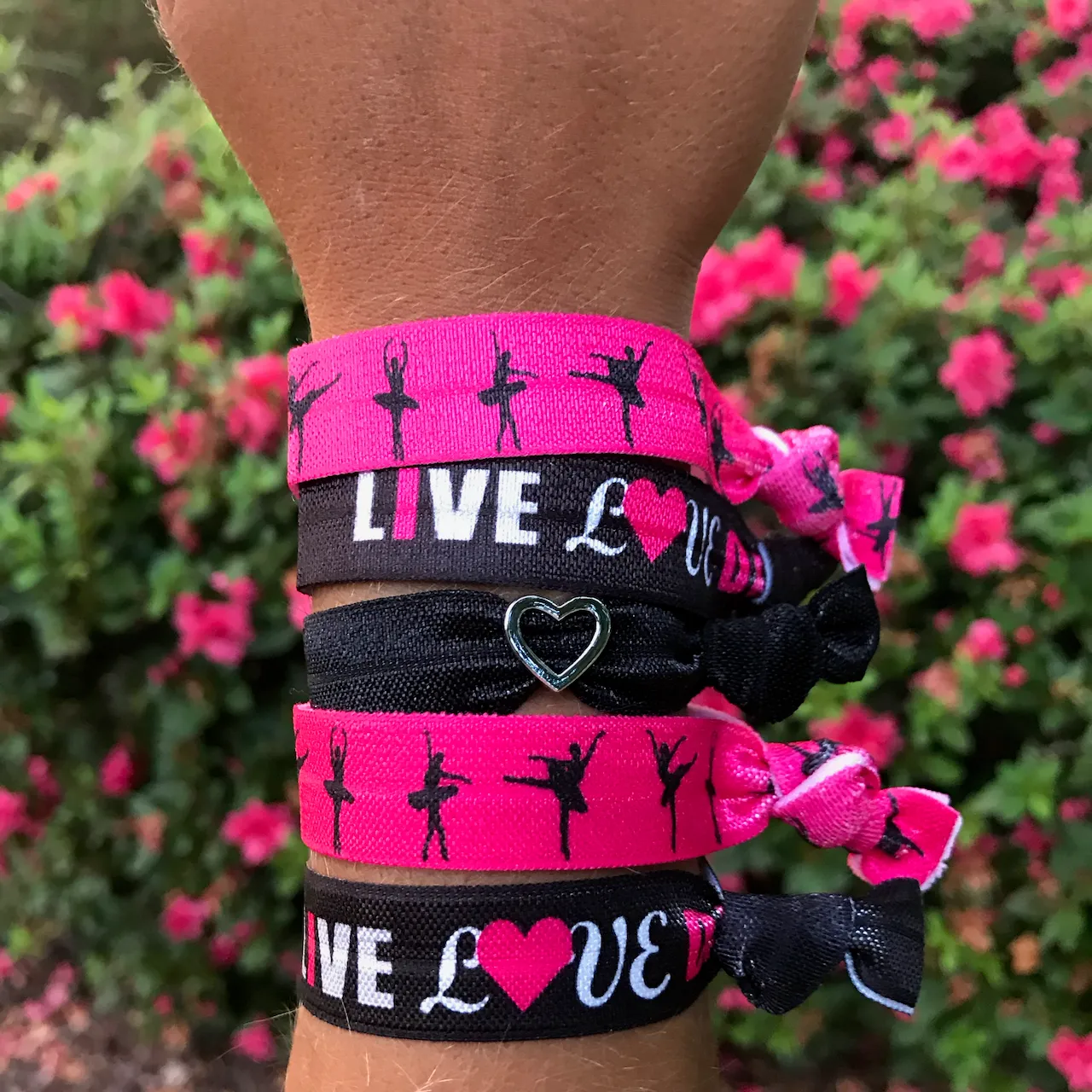 Girls Live Love Dance Hair Ties Set