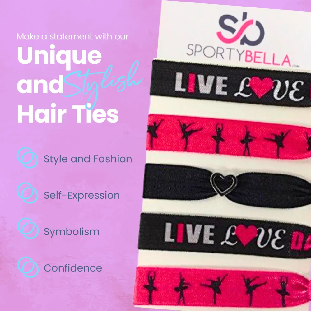 Girls Live Love Dance Hair Ties Set