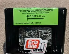 Grip-Rite 4D 1-1/2 in. Common Hot-Dipped Galvanized Steel Nail Round 5 lb.