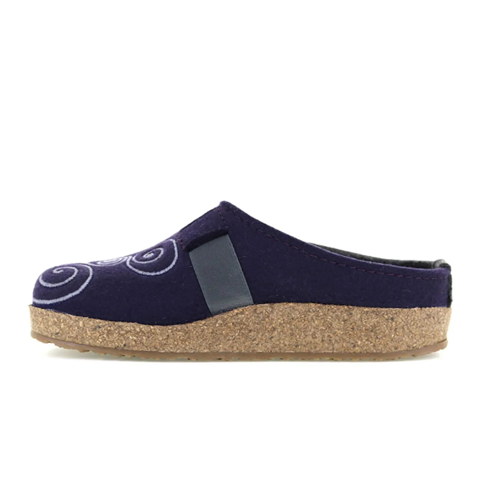 Haflinger Women's Magic 2-Tone Wool Clog in Grey/Eggplant Purple