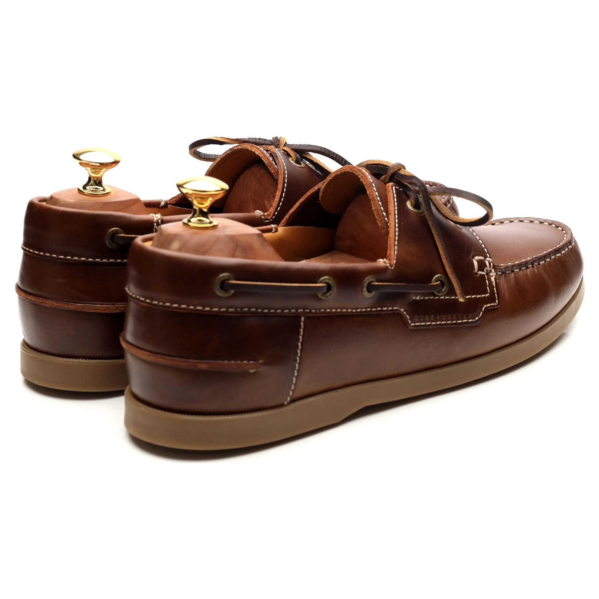 'Hardy' Brown Leather Boat Shoes UK 10