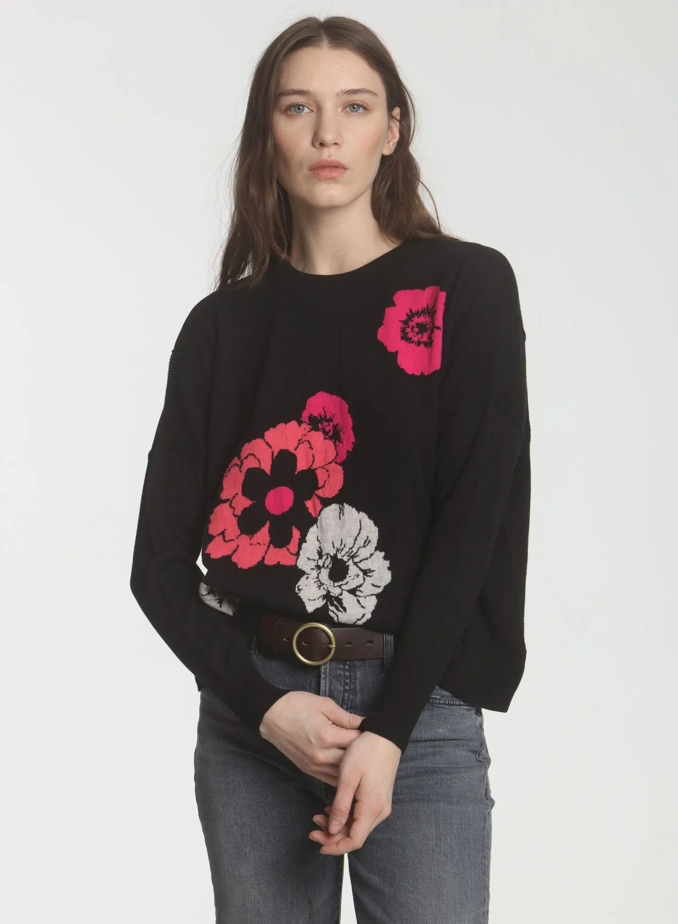 Isadora Floral Crew - Black Combo