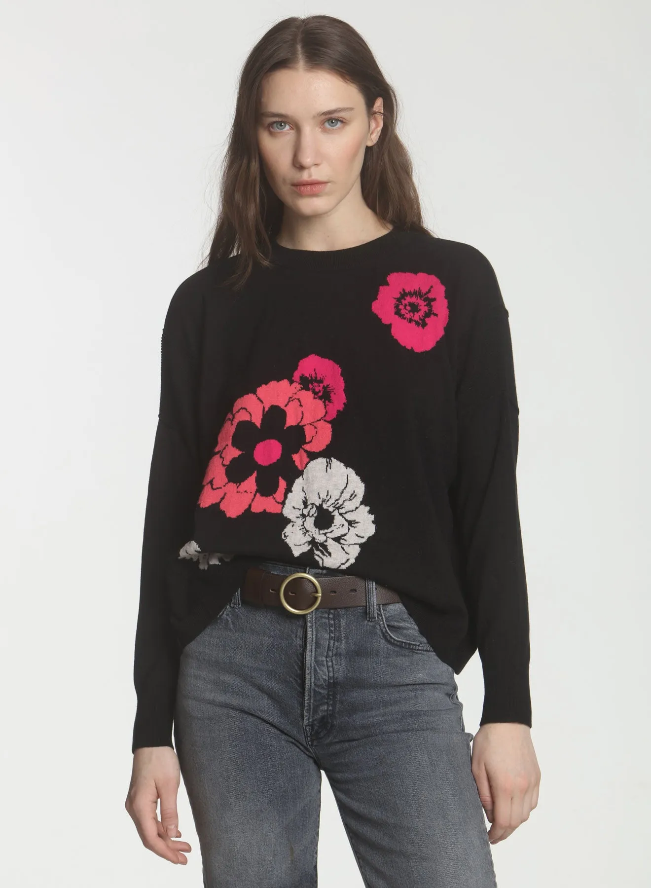 Isadora Floral Crew - Black Combo