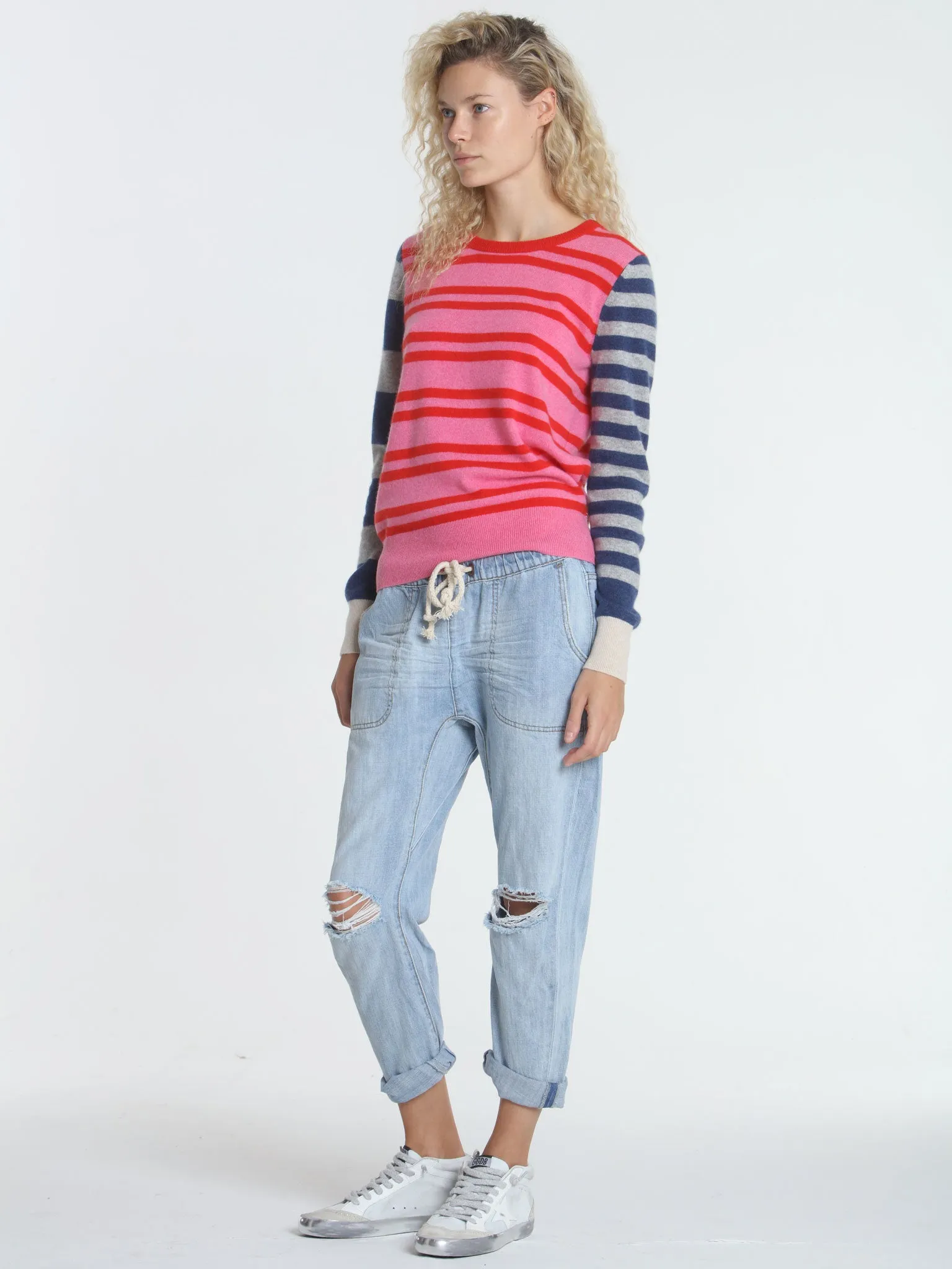 Jessie Stripe Crew - Pink