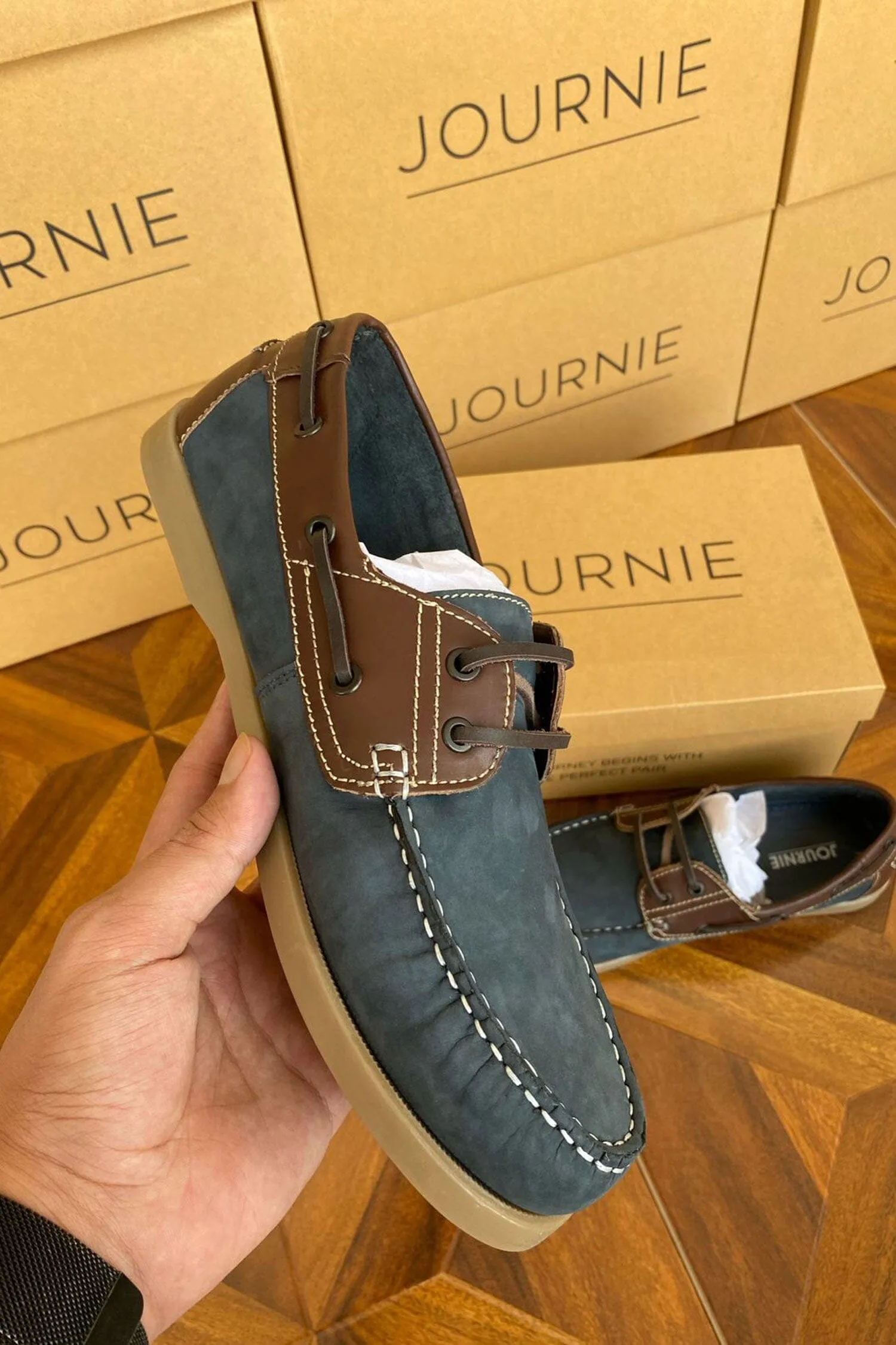 Journie Men's Comfortable Leather Boat Shoes