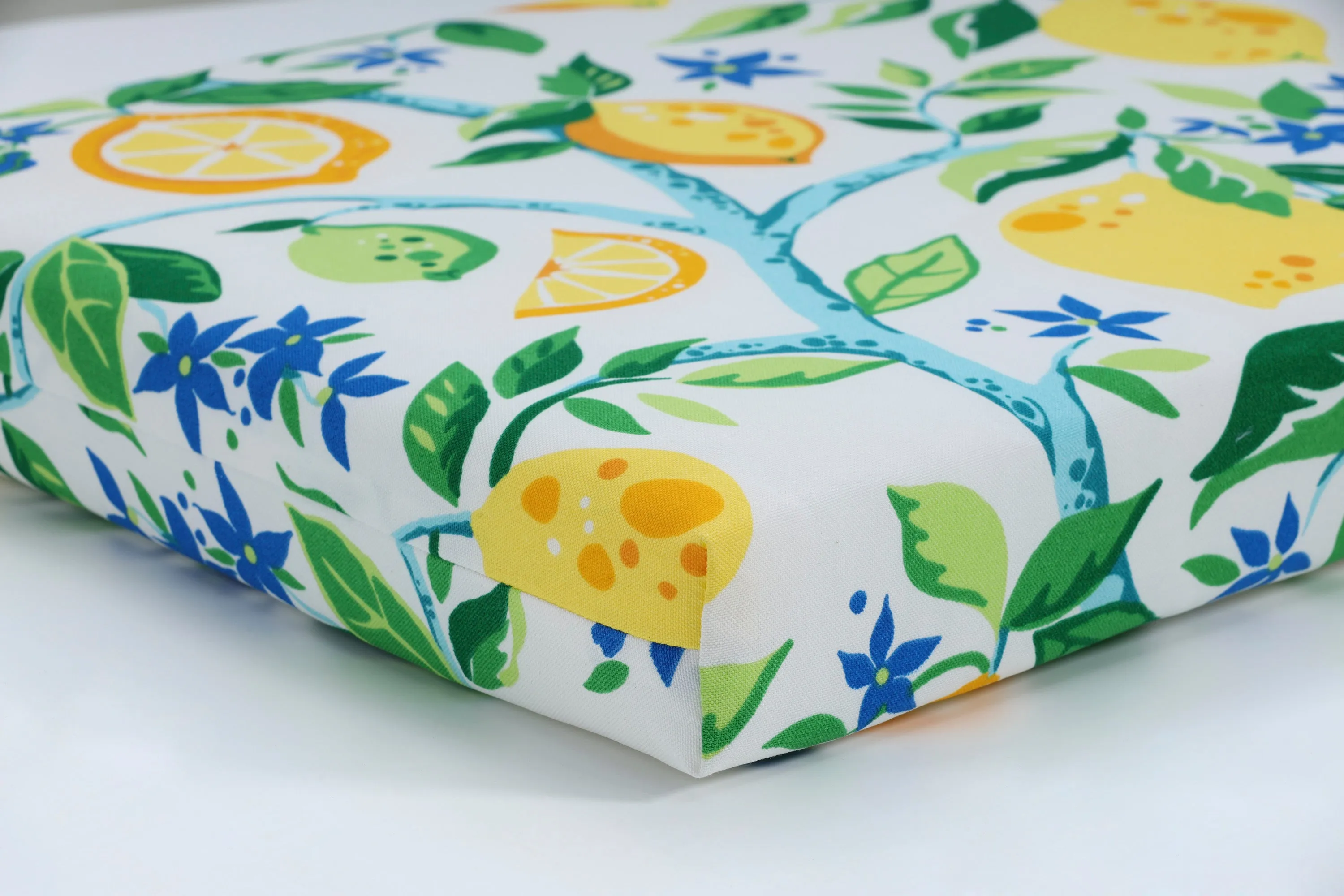 Lemon Tree Yellow Squared Corners Seat Cushion 20X20X3 (Set Of 2)