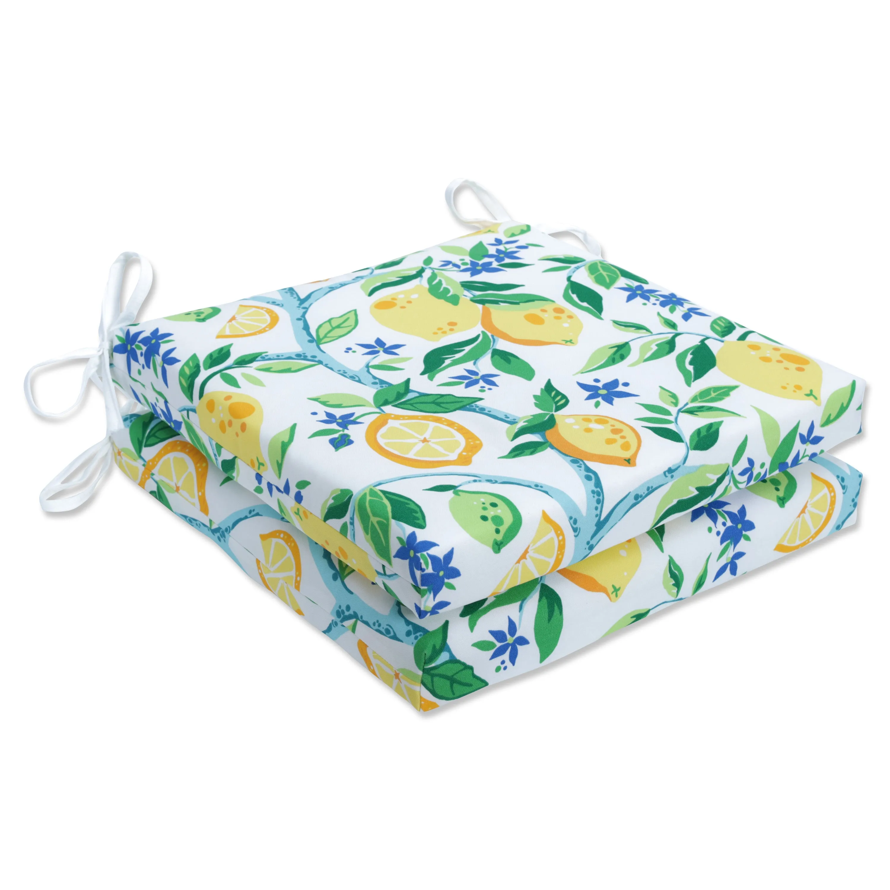 Lemon Tree Yellow Squared Corners Seat Cushion 20X20X3 (Set Of 2)