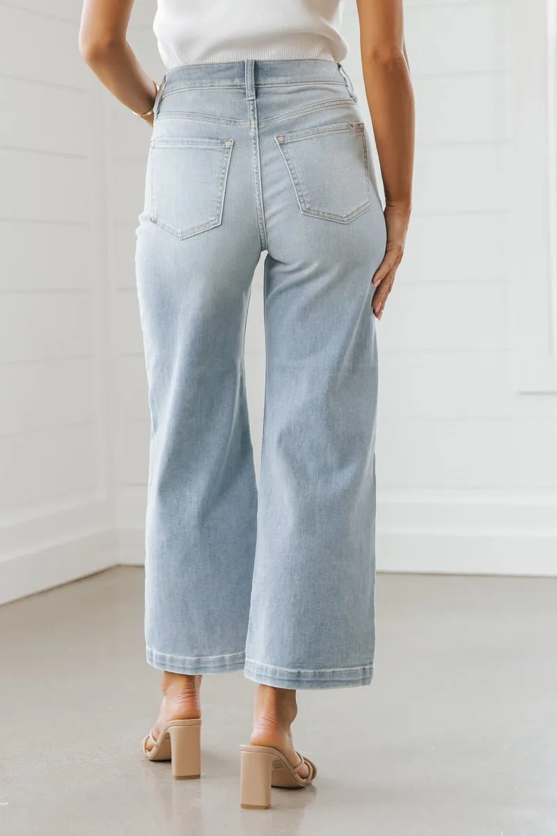 Light Wash Wide Leg Crop Jeans - FINAL SALE