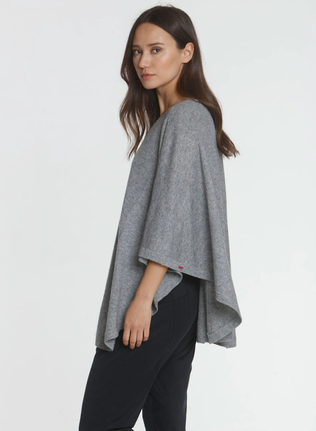 Luxe Circle Poncho - Grey