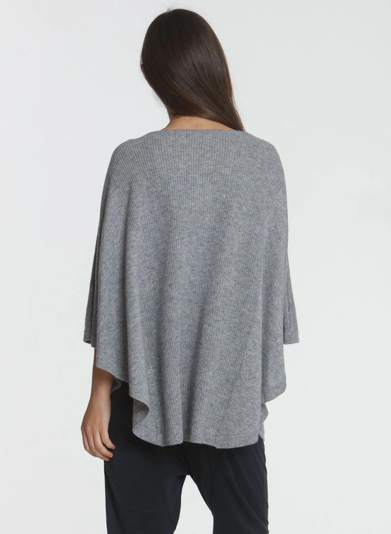 Luxe Circle Poncho - Grey