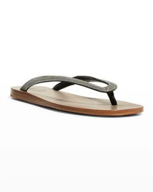 Monili Brunello Cucinelli strappy leather sandals