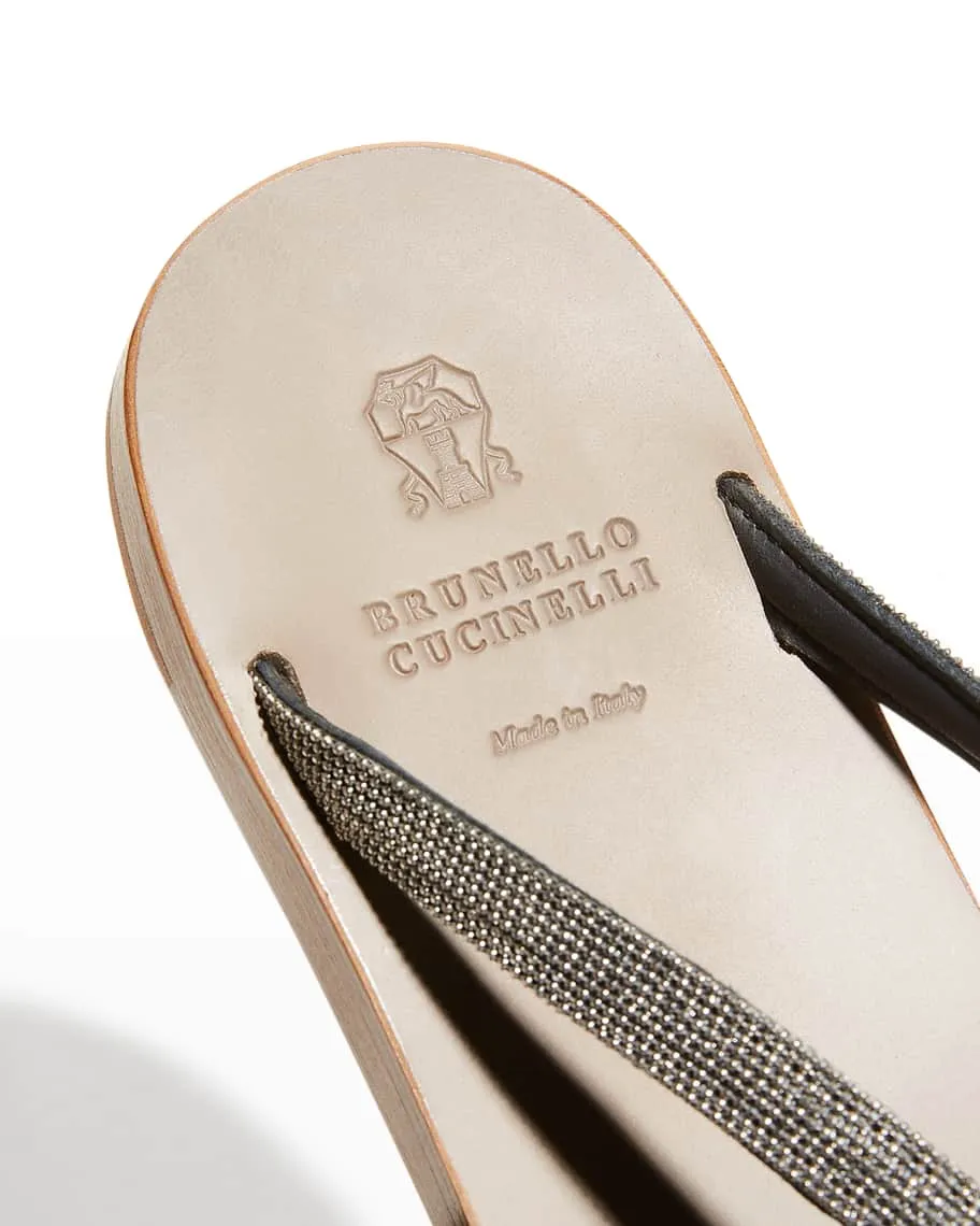 Monili Brunello Cucinelli strappy leather sandals