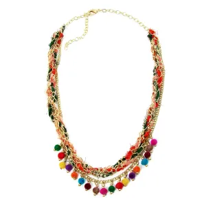 Multicolor Kantha Carnival Necklace WorldFinds