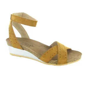 Naot Wand Wedge Sandal (Women) - Amber Nubuck