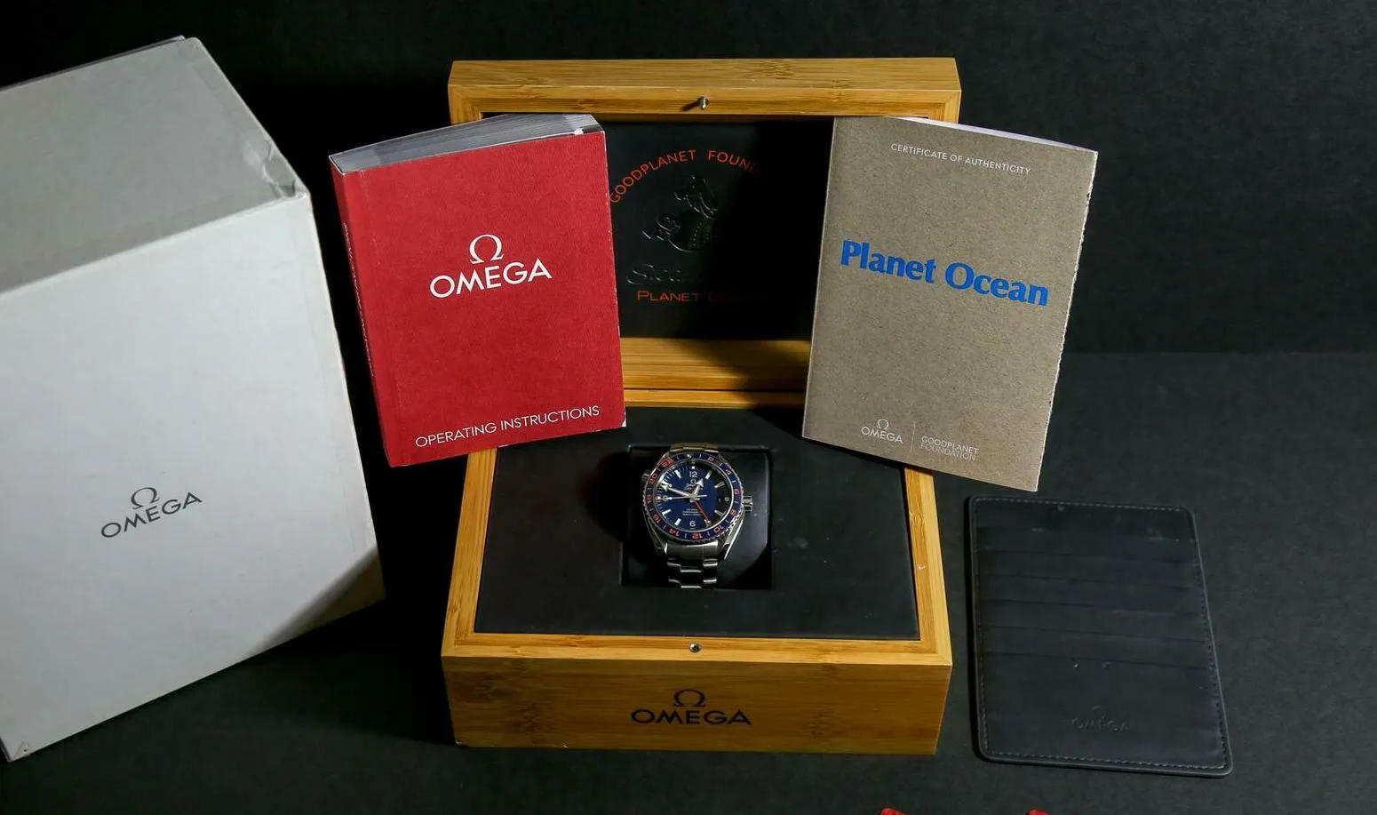 Omega Seamaster GMT Planet Ocean Stainless Steel Automatic Watch with Orange and