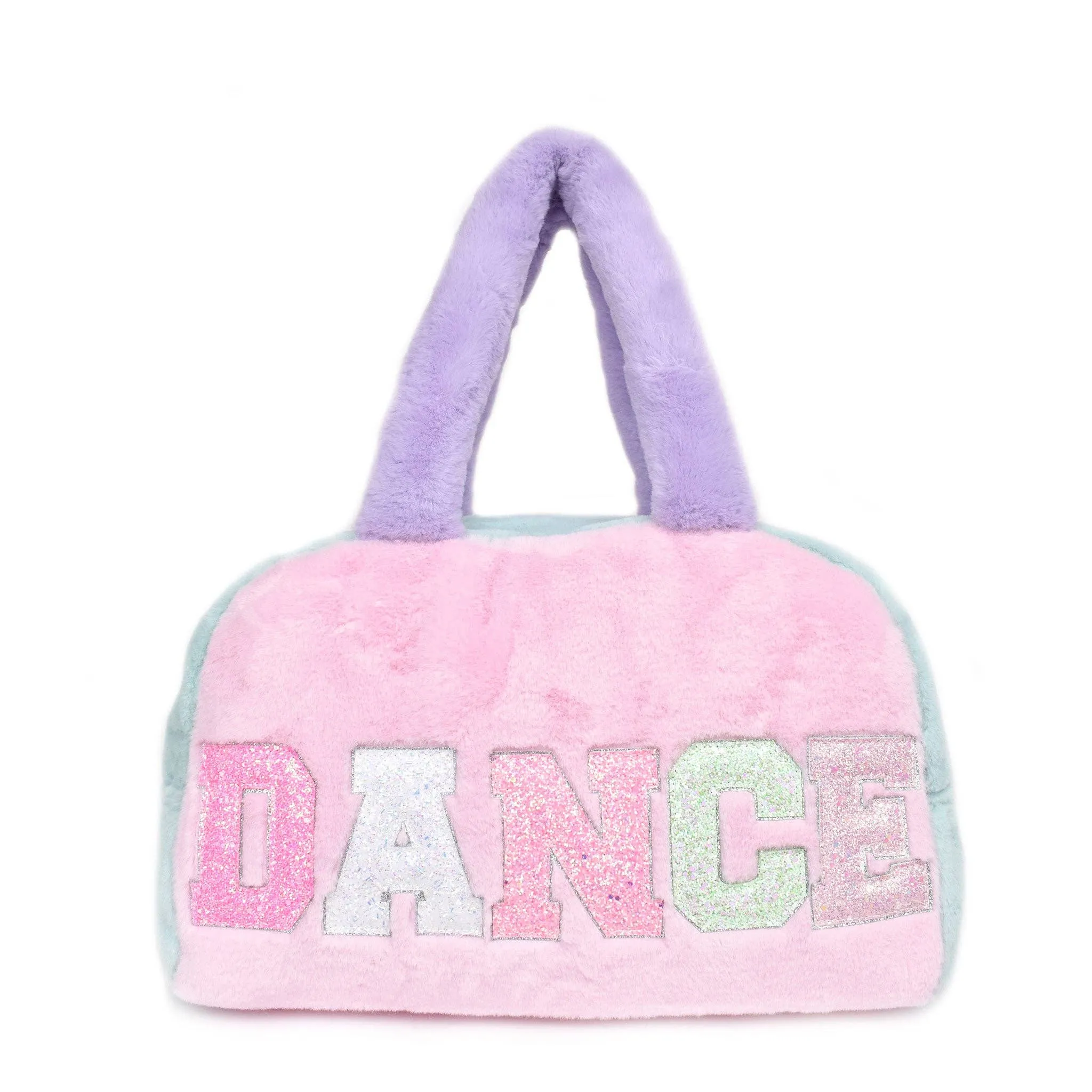 OMG Accessories - 'Dance' Color Blocked Plush Medium Duffle Bag