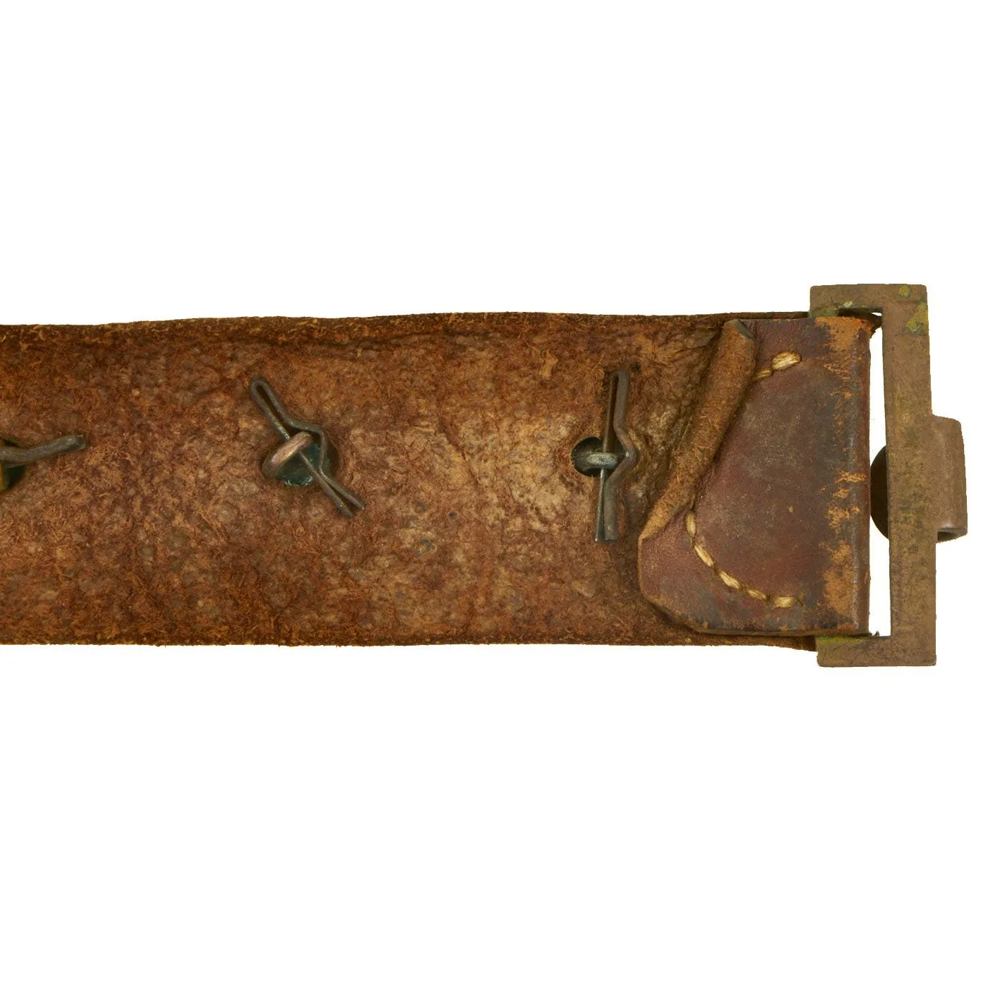 Original Imperial German WWI Hate Belt with M1915 Prussian Steel Buckle & 19 Attached Buttons