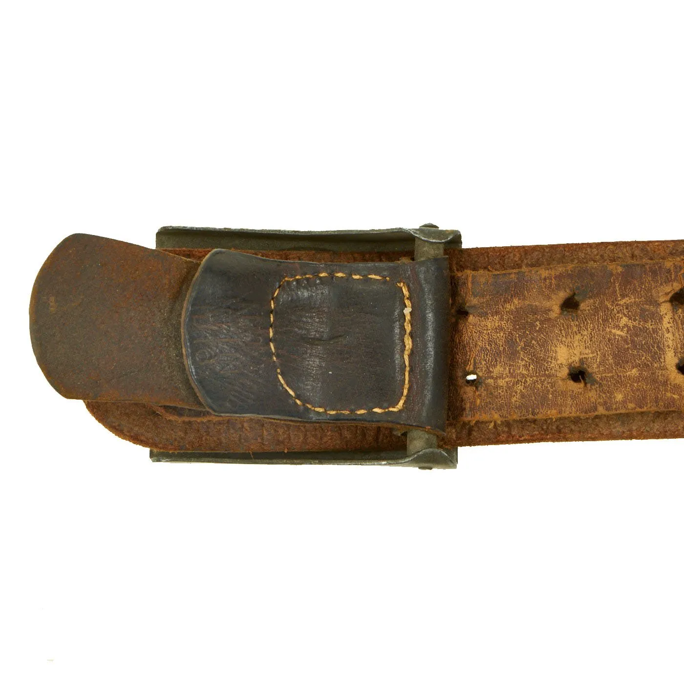 Original Imperial German WWI Hate Belt with M1915 Prussian Steel Buckle & 19 Attached Buttons