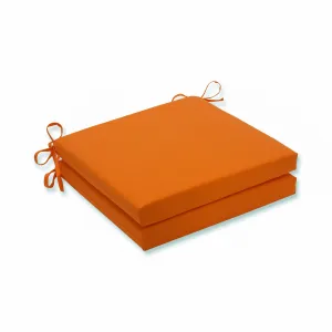 Outdoor/Indoor Sundeck Orange Squared Corners Seat Cushion 20x20x3 (Set of 2)