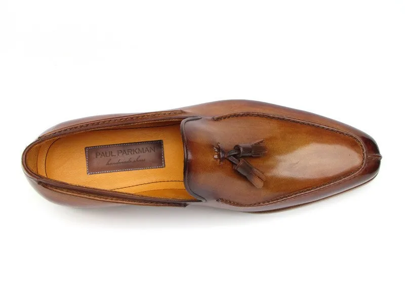 Paul Parkman Camel & Brown Hand-Painted Tassel Loafer