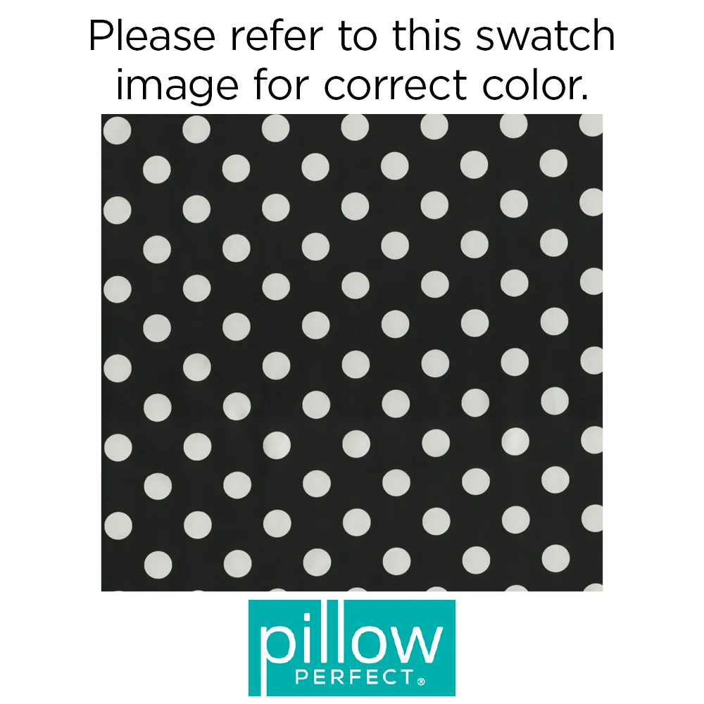 Polka Dot Black Squared Corners Seat Cushion (Set Of 2)